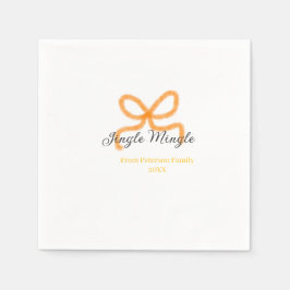 Orange bow jingle Mingle retro boho family namdate Serviette