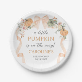 Orange Bow Pumpkin Baby Dusche Pappteller