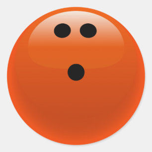 Orange Bowling Ball Runder Aufkleber