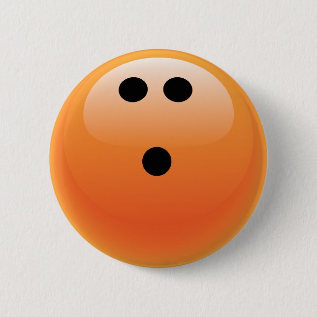 ORANGE BOWLINGS-BALL BUTTON (Vorderseite)