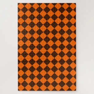 Orange-Braun-Diamant-Schachbrettmuster