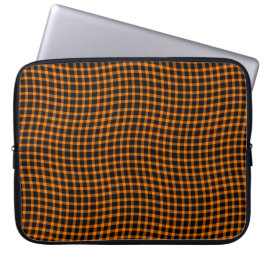 Orange-Braun kariertes Schachbrett nahtloses Muste Laptopschutzhülle