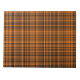 Orange-Braun-Karo-Kottenmuster Notizblock