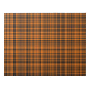 Orange-Braun-Karo-Kottenmuster  Notizblock