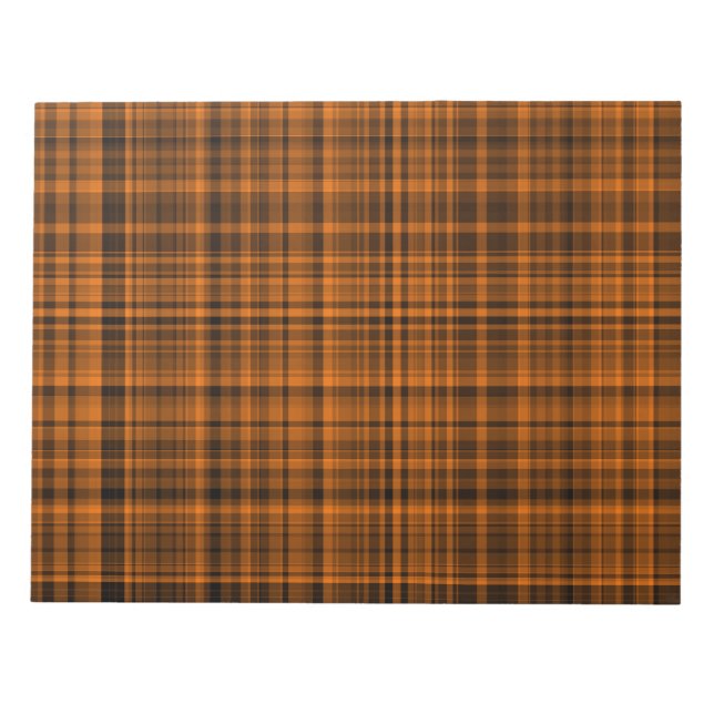 Orange-Braun-Karo-Kottenmuster  Notizblock (Vorderseite)