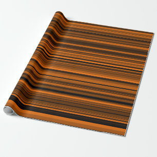 Orange Braun Schwarze Streifen Geschenkpapier