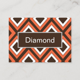 Orange Braune Diamant-Geometrie Visitenkarte