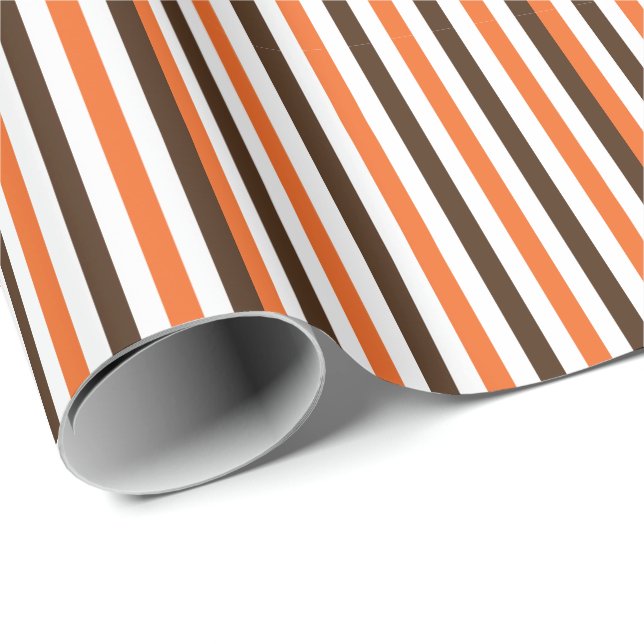 Orange-braune Muster für vertikale Streifen Geschenkpapier (Rolleneckpunkt)