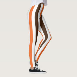 Orange-braune Muster für vertikale Streifen Leggings