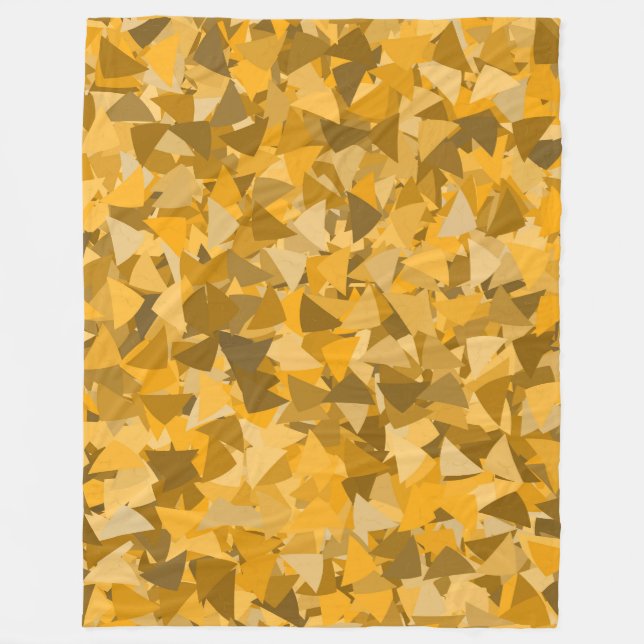 Orange braunes Dreieckmuster Fleecedecke (Vorderseite)