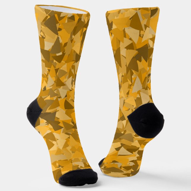 Orange-Braunes Dreieckmuster Socken (Gewinkelt)