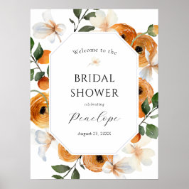Orange Brautparty Welcome Sign Poster