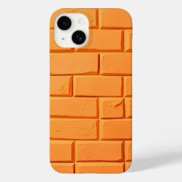 Orange Brick Pattern iPhone Case Bold Style