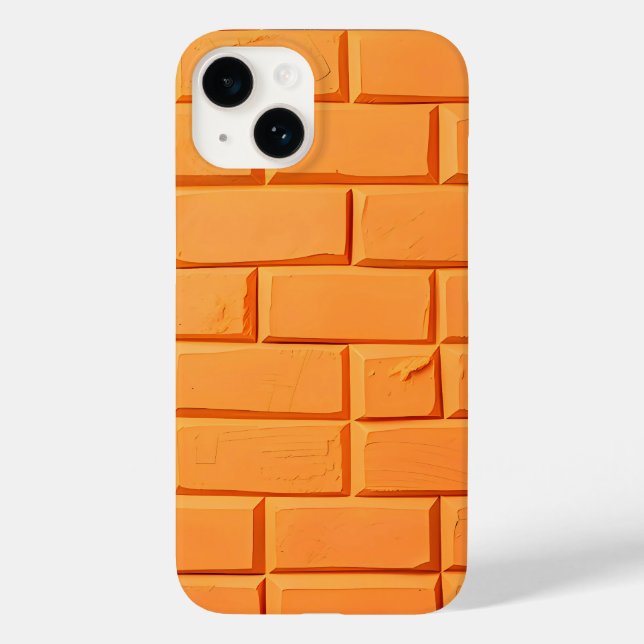 Orange Brick Pattern iPhone Case Bold Style (Rückseite)