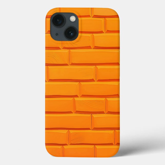 Orange Brick Wall iPhone Case Bright Style (Rückseite)