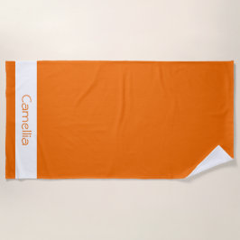 Orange Bridesmaids Names Calligraphy Chic Elegant Strandtuch