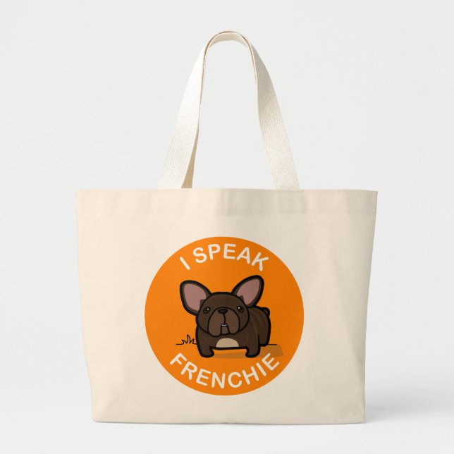 Orange Brindle spreche ich Frenchie Jumbo Stoffbeutel (Vorne)