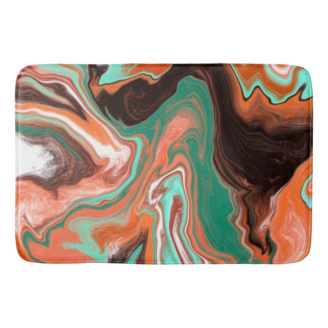 Orange Brown Abstrakt Art Maggiore Badematte (Vorderseite)