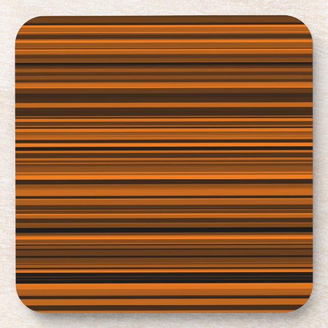 Orange Brown Black Stripes Getränkeuntersetzer (Vorderseite)
