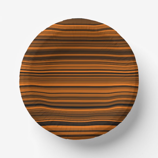 Orange Brown Black Stripes Pappteller (Vorderseite)