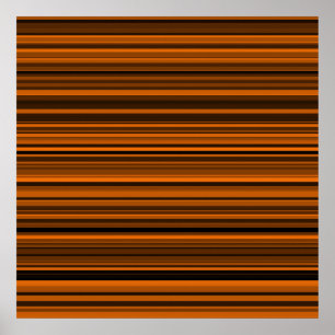 Orange Brown Black Stripes Poster