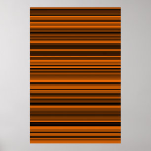 Orange Brown Black Stripes Poster
