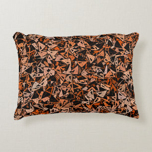 Orange Brown Black Triangle Nahtloses Muster Dekokissen