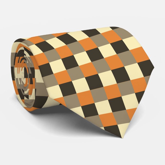 Orange Brown Chocolate Beige Cream Tan Krawatte (Gerollt)