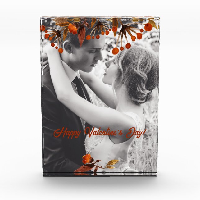 Orange Brown Foliage Valentine Fotoblock (Vorderseite)