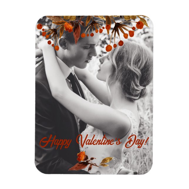Orange Brown Foliage Valentine Hinzufügen Sie Ihr  Magnet (Vertikal)
