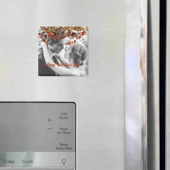 Orange Brown Foliage Valentine Hinzufügen Sie Ihr  Magnet (In Situ (Kühlschrank))