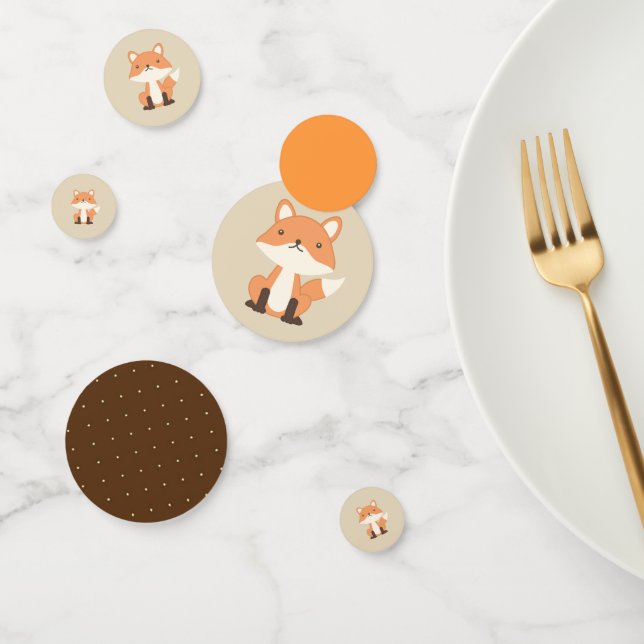 Orange & Brown Fox Woodland Animal Konfetti (Gruppe)