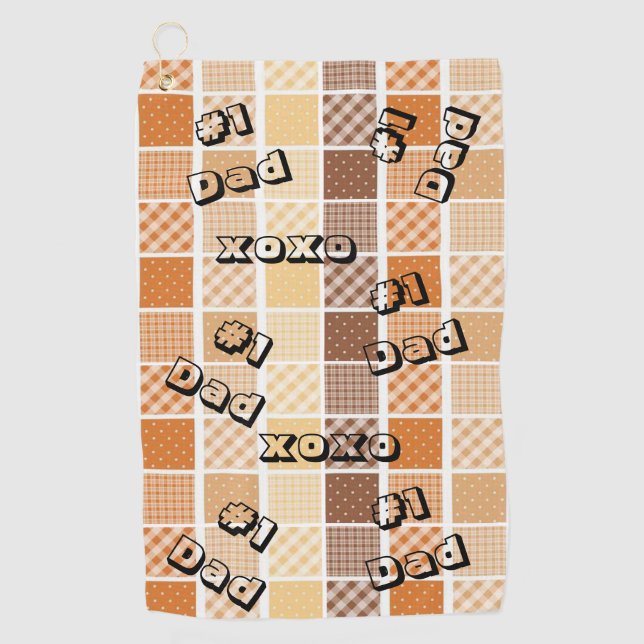 Orange Brown Golf Towel #1 Vater Golfhandtuch (Vorderseite)