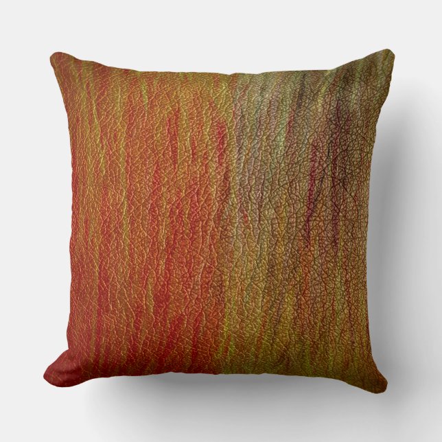 Orange Brown Leather #2 Kissen (Vorderseite)