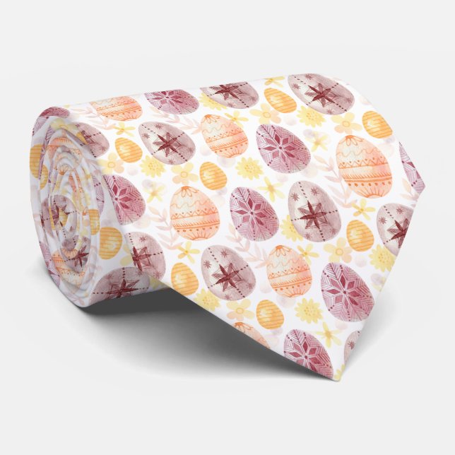 Orange-Brown Ostereier Neck Tie Krawatte (Gerollt)