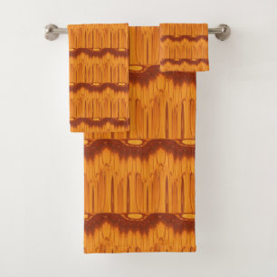 Orange/Brown Pattern Collection #25 Badhandtuch Set