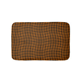 Orange Brown Plaid Checker Seamless Pattern Badematte