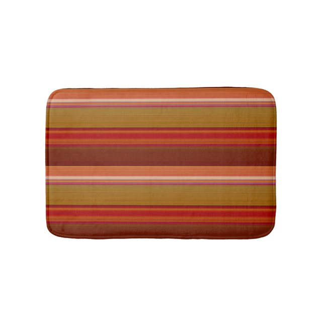 Orange Brown rust and Pink Stripes Badematte (Vorderseite)