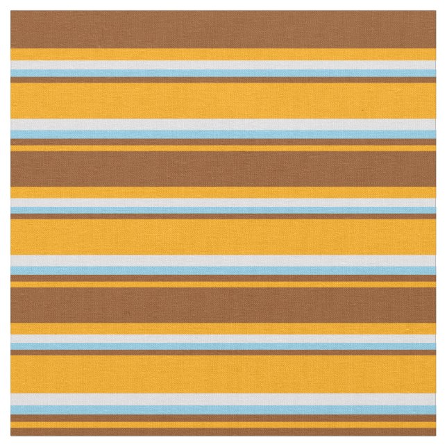 Orange, Brown, Sky Blue und Lavender Lines Stoff (Nahaufnahme)