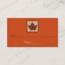 Orange Brown Striwn Autumn Leaf Platzkarten