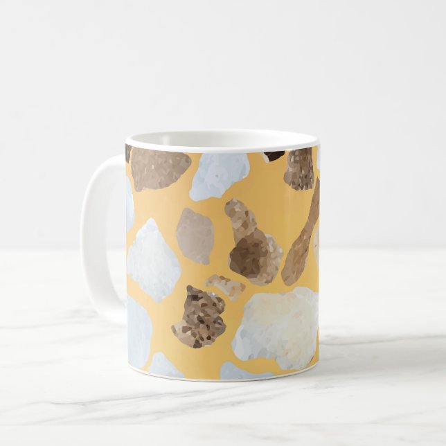 Orange Brown Terrazzo Muster Kaffeetasse (Vorderseite Links)