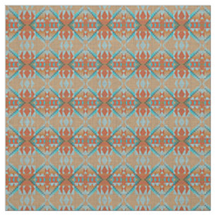 Orange Brown-Türkis-Blau-eklektischer ethnischer Stoff