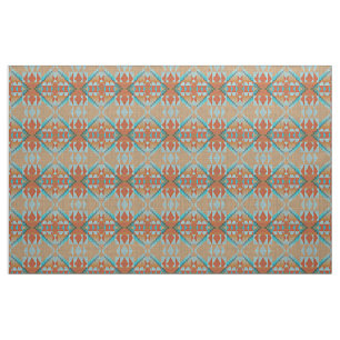 Orange Brown Türkise Blue Eclectic Ethnic Look Stoff