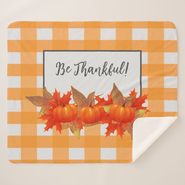 Orange Buffalo, Citrouille De Thanksgiving, Plaid (Devant (Horizontal))