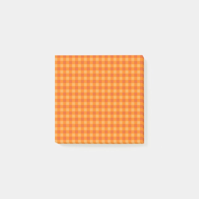 Orange Buffalo Kariert fröhliche Organisation Post-it Klebezettel (Vorderseite)