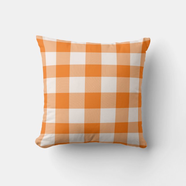 Orange Buffalo Kariert Kissen (Vorderseite)