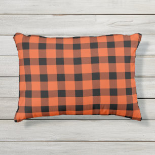Orange Buffalo Lumberjack Kariert Kissen Für Draußen