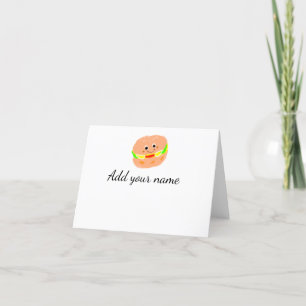 Orange Burger Aquarell fügen Sie den Namen Text Fo Dankeskarte