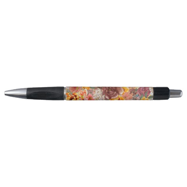 Orange Burgund Herbst Herbst Farbe Blumen Kugelschreiber (Vorderseite)