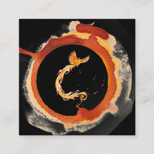 *~* Orange Burgund Phoenix Ring of Red Fire Quadratische Visitenkarte